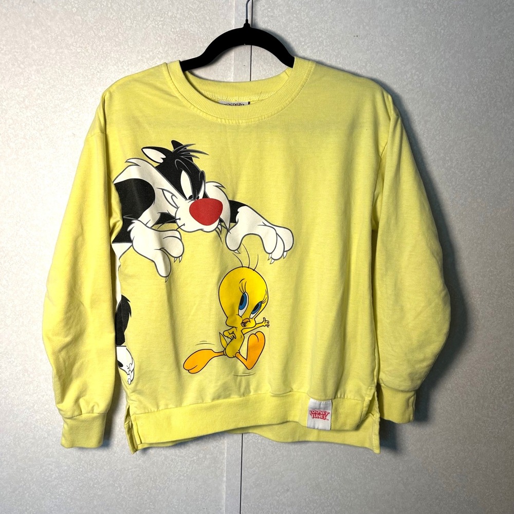 Small Looney Tunes Warner Bros Sylvester Tweety Yellow All over print Sweatshirt